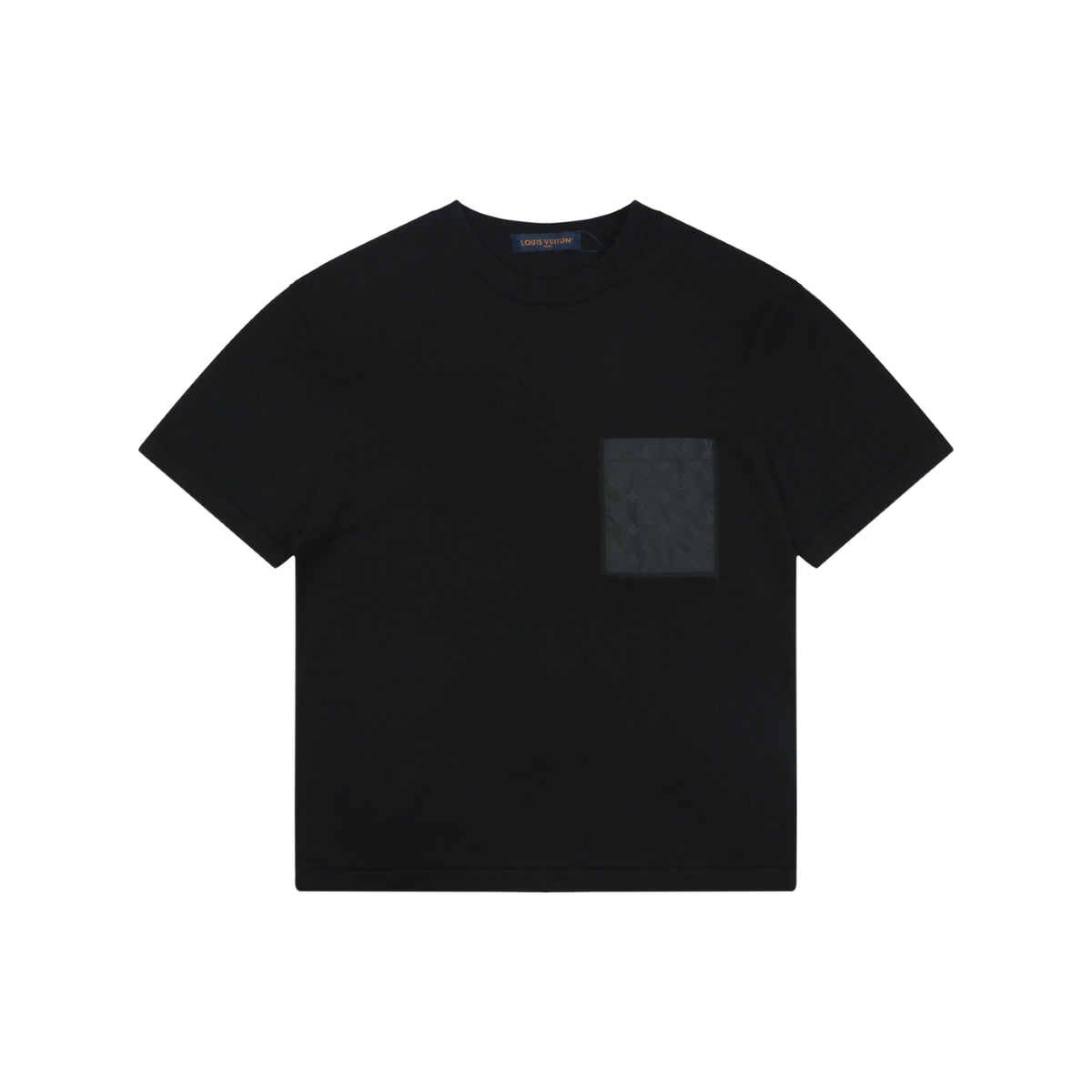 Louis Vuitton Tonal LV Monogram Jacquard Nylon Patch Pocket Short Sleeve Tee – Black