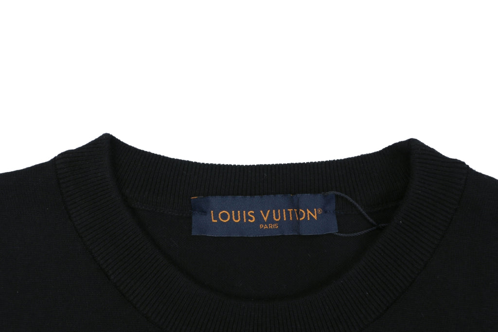 Louis Vuitton Tonal LV Monogram Jacquard Nylon Patch Pocket Short Sleeve Tee – Black