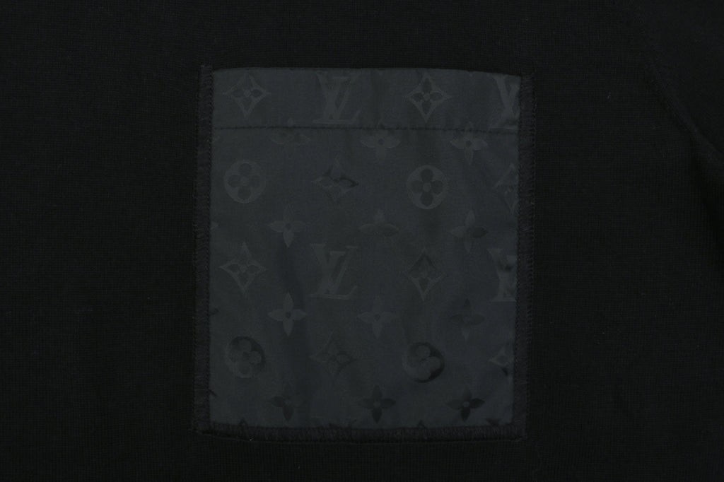 Louis Vuitton Tonal LV Monogram Jacquard Nylon Patch Pocket Short Sleeve Tee – Black
