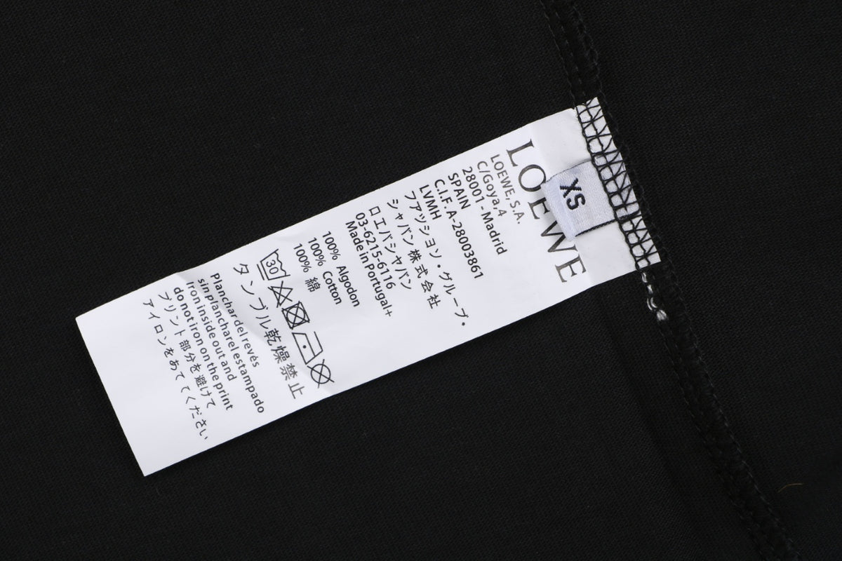 Loewe Reflective Embossed Anagram Logo Left Chest Short Sleeve Tee – Black