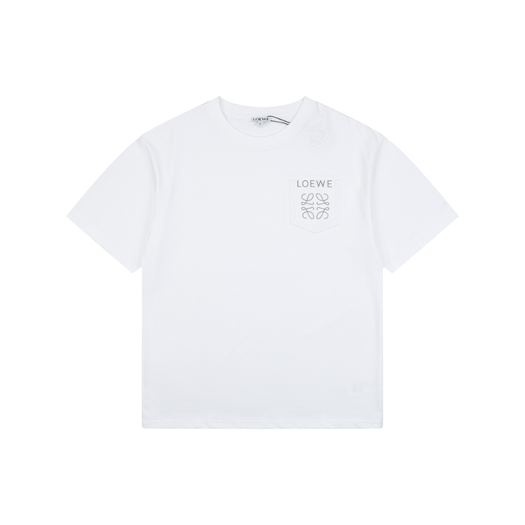 Loewe Reflective Embossed Anagram Emblem Short Sleeve Tee – White
