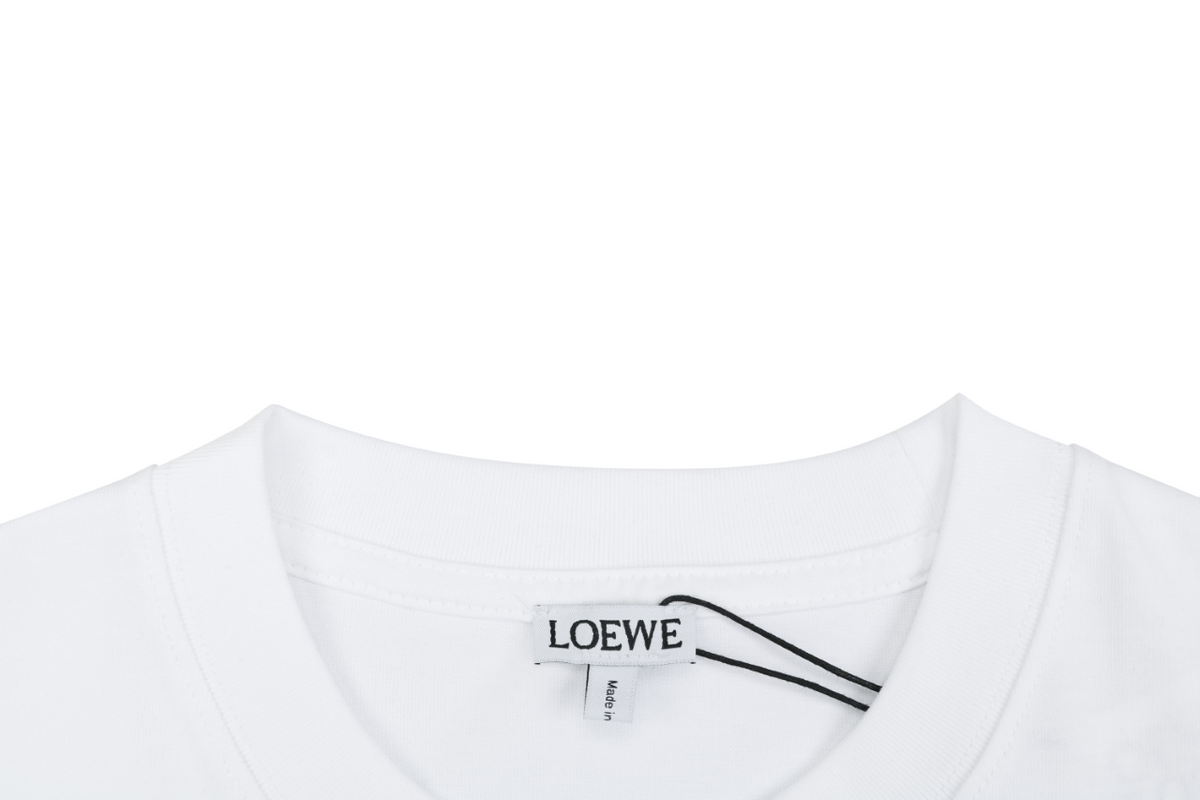 Loewe Reflective Embossed Anagram Emblem Short Sleeve Tee – White
