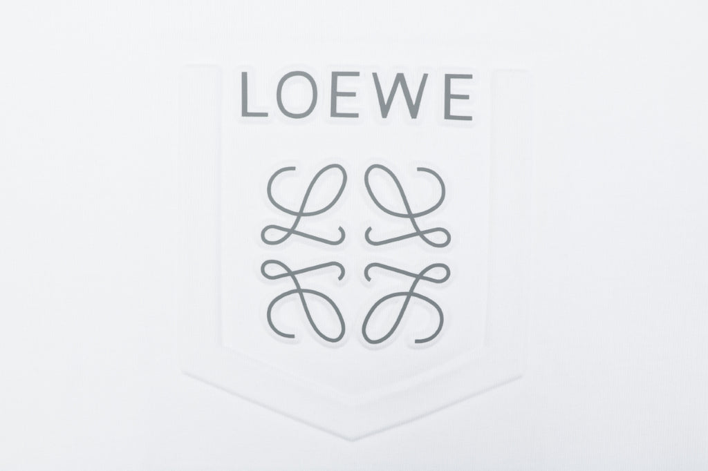 Loewe Reflective Embossed Anagram Emblem Short Sleeve Tee – White