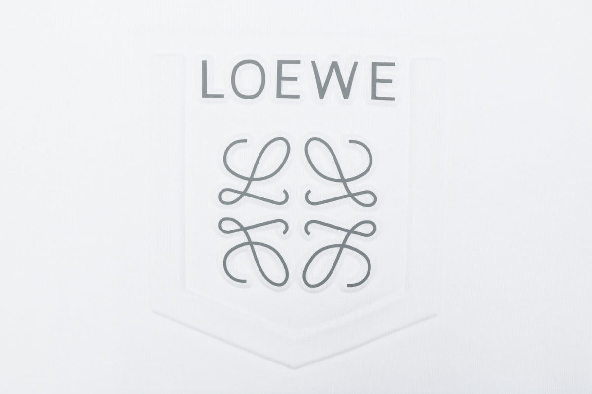 Loewe Reflective Embossed Anagram Emblem Short Sleeve Tee – White