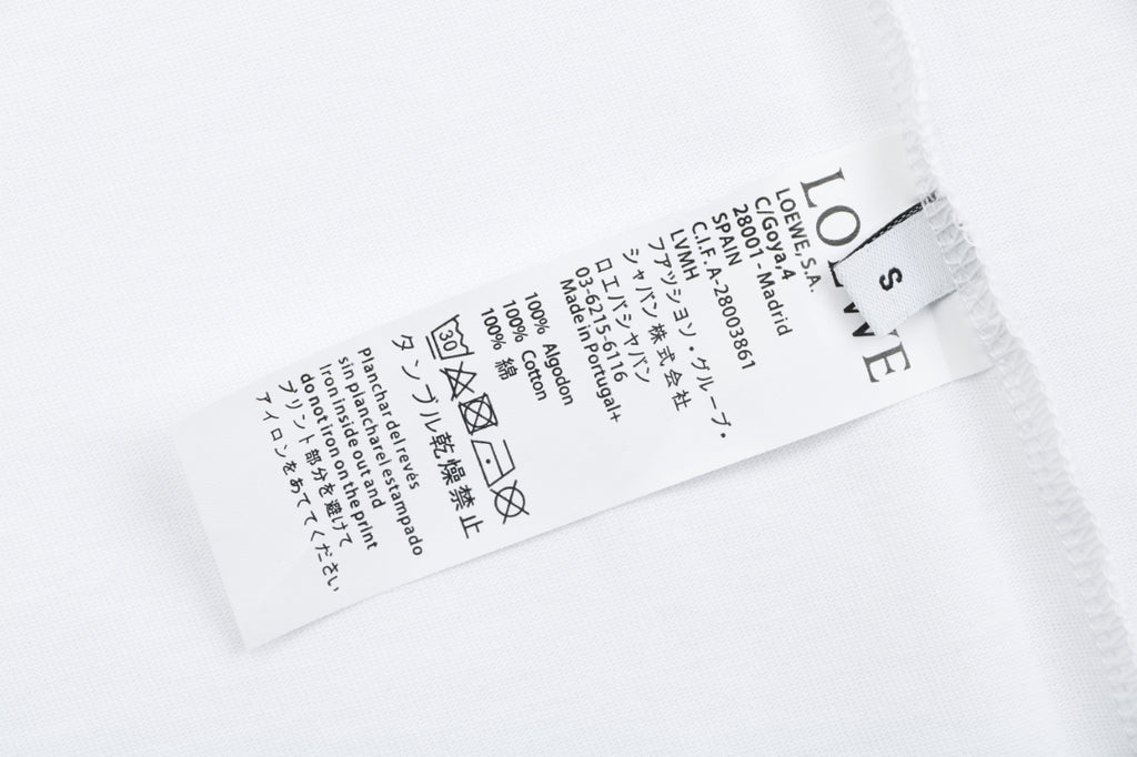 Loewe Reflective Embossed Anagram Emblem Short Sleeve Tee – White