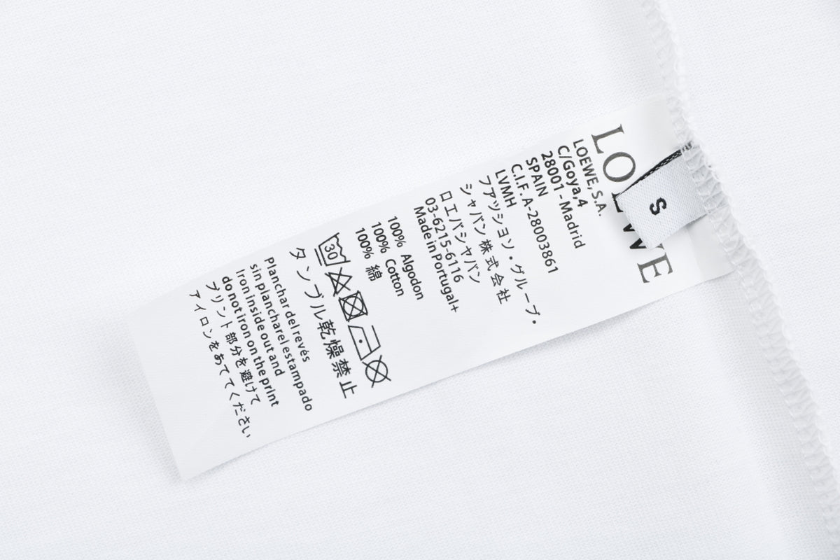 Loewe Reflective Embossed Anagram Emblem Short Sleeve Tee – White