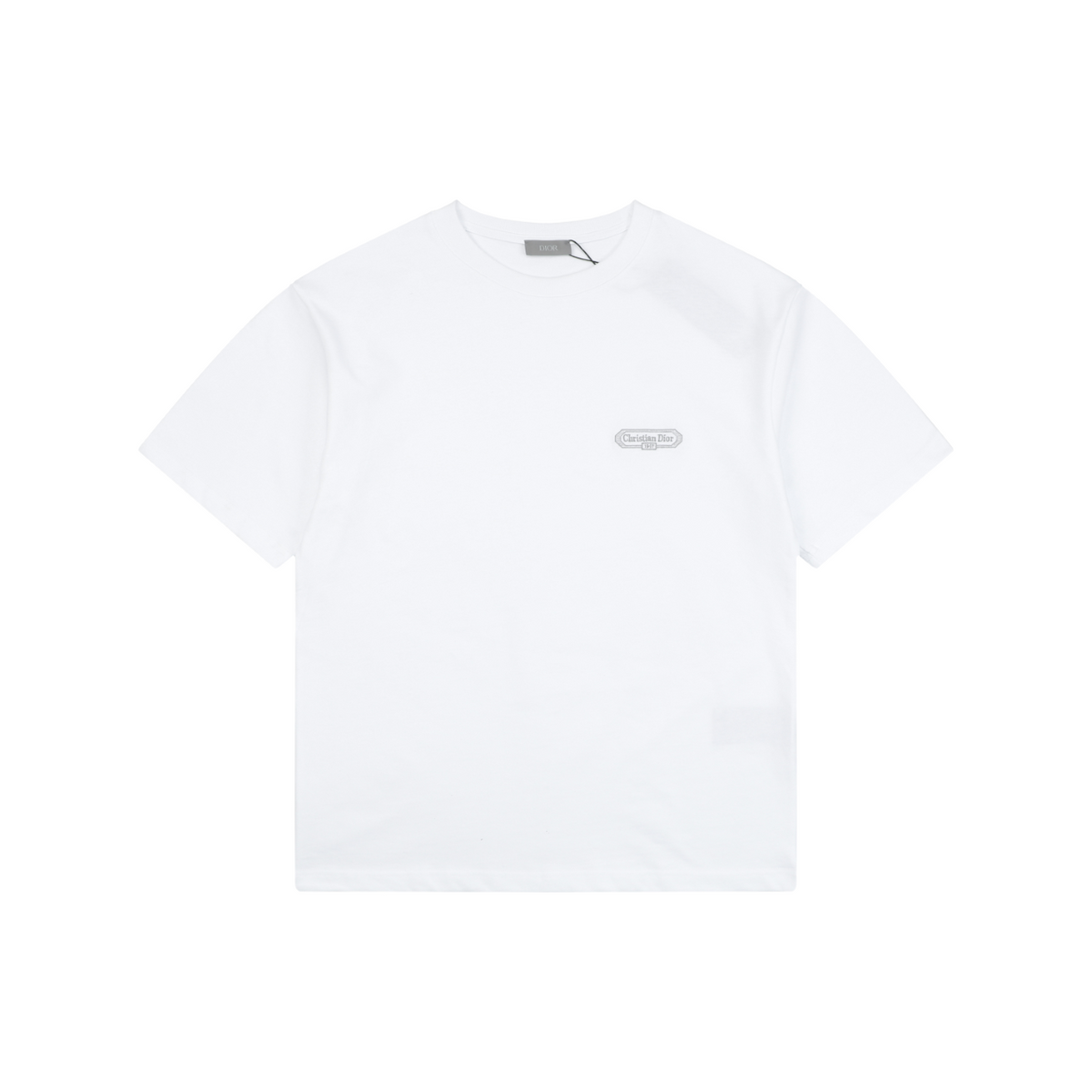 Dior 1947 Silver Embroidered Heritage Badge Short Sleeve Tee – White