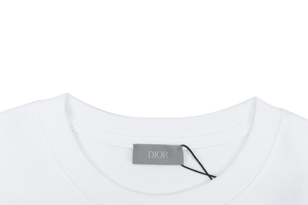 Dior 1947 Silver Embroidered Heritage Badge Short Sleeve Tee – White