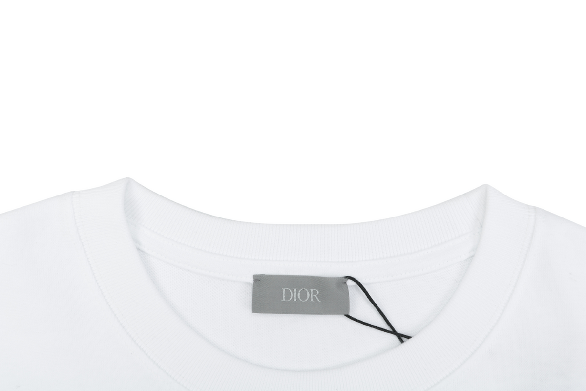 Dior 1947 Silver Embroidered Heritage Badge Short Sleeve Tee – White