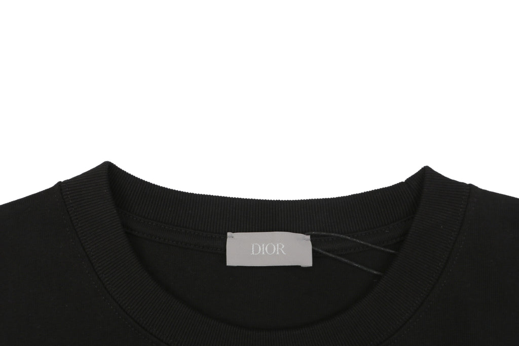 Dior 1947 Silver Embroidered Heritage Badge Short Sleeve Tee – Black