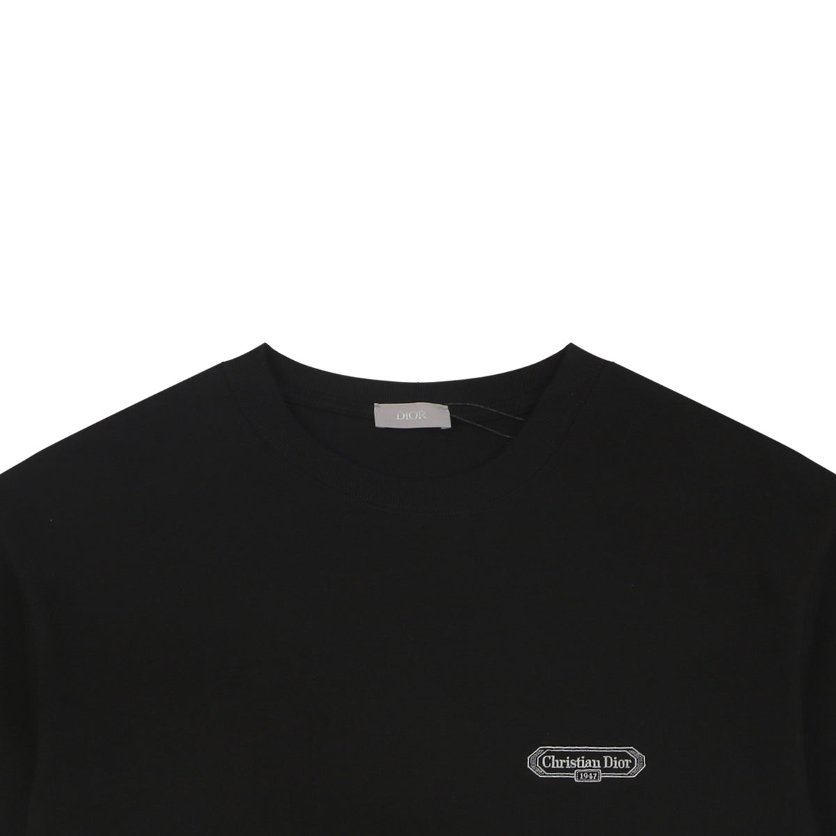 Dior 1947 Silver Embroidered Heritage Badge Short Sleeve Tee – Black