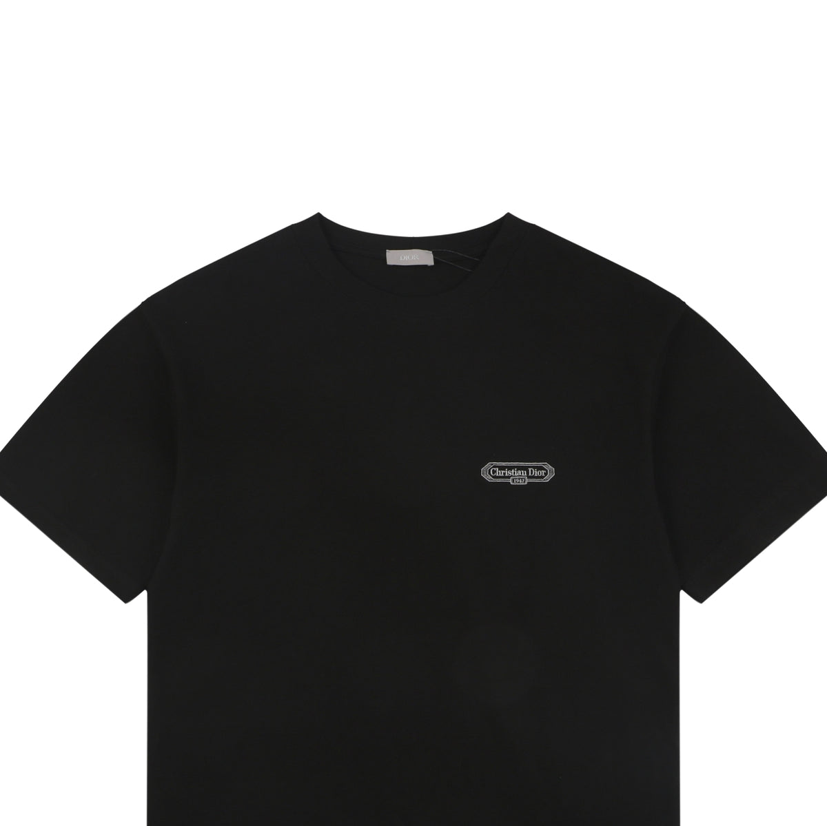 Dior 1947 Silver Embroidered Heritage Badge Short Sleeve Tee – Black