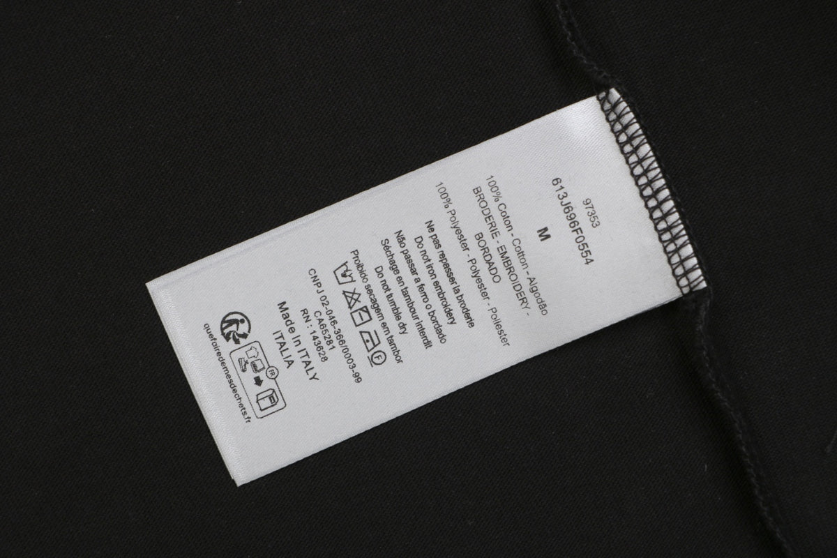 Dior 1947 Silver Embroidered Heritage Badge Short Sleeve Tee – Black
