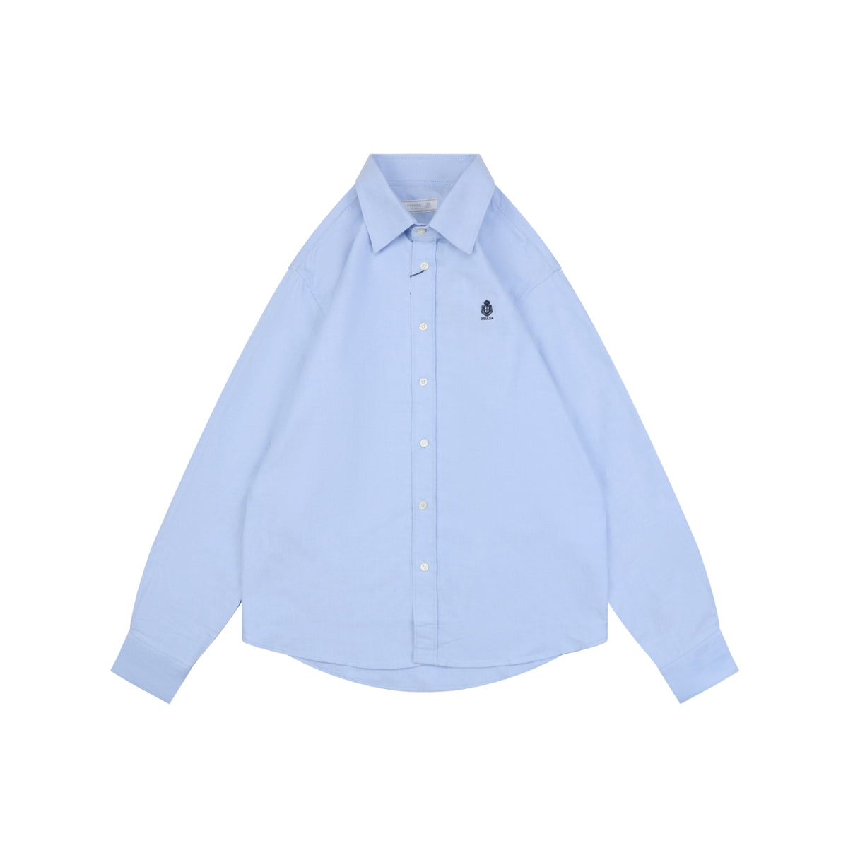 Prada Badge Logo Embroidered Long Sleeve Shirt