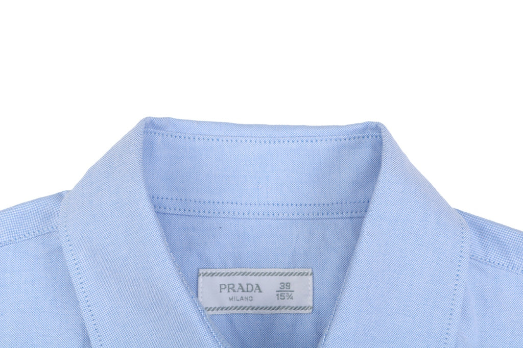 Prada Badge Logo Embroidered Long Sleeve Shirt