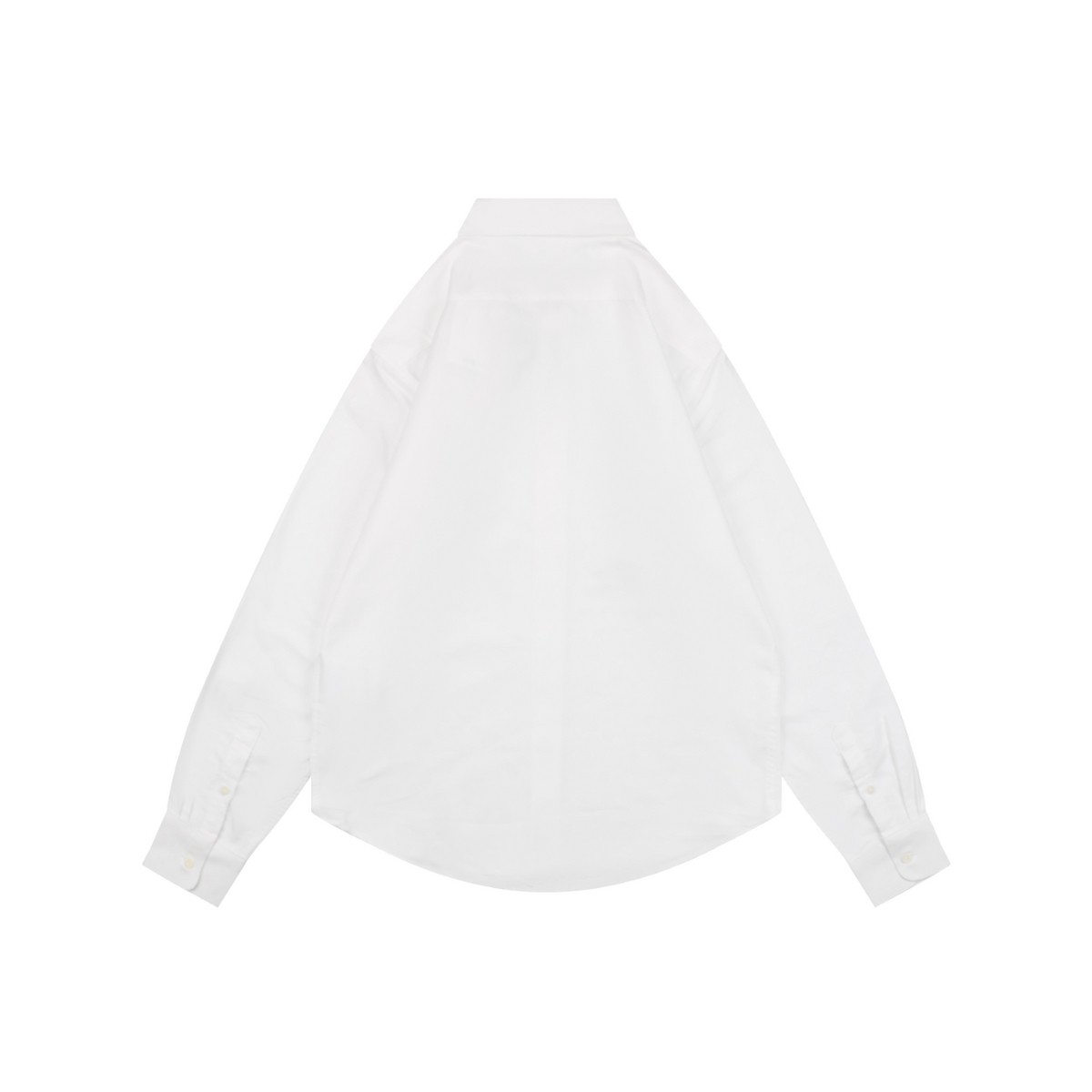 Prada Badge Logo Embroidered Long Sleeve Shirt — White