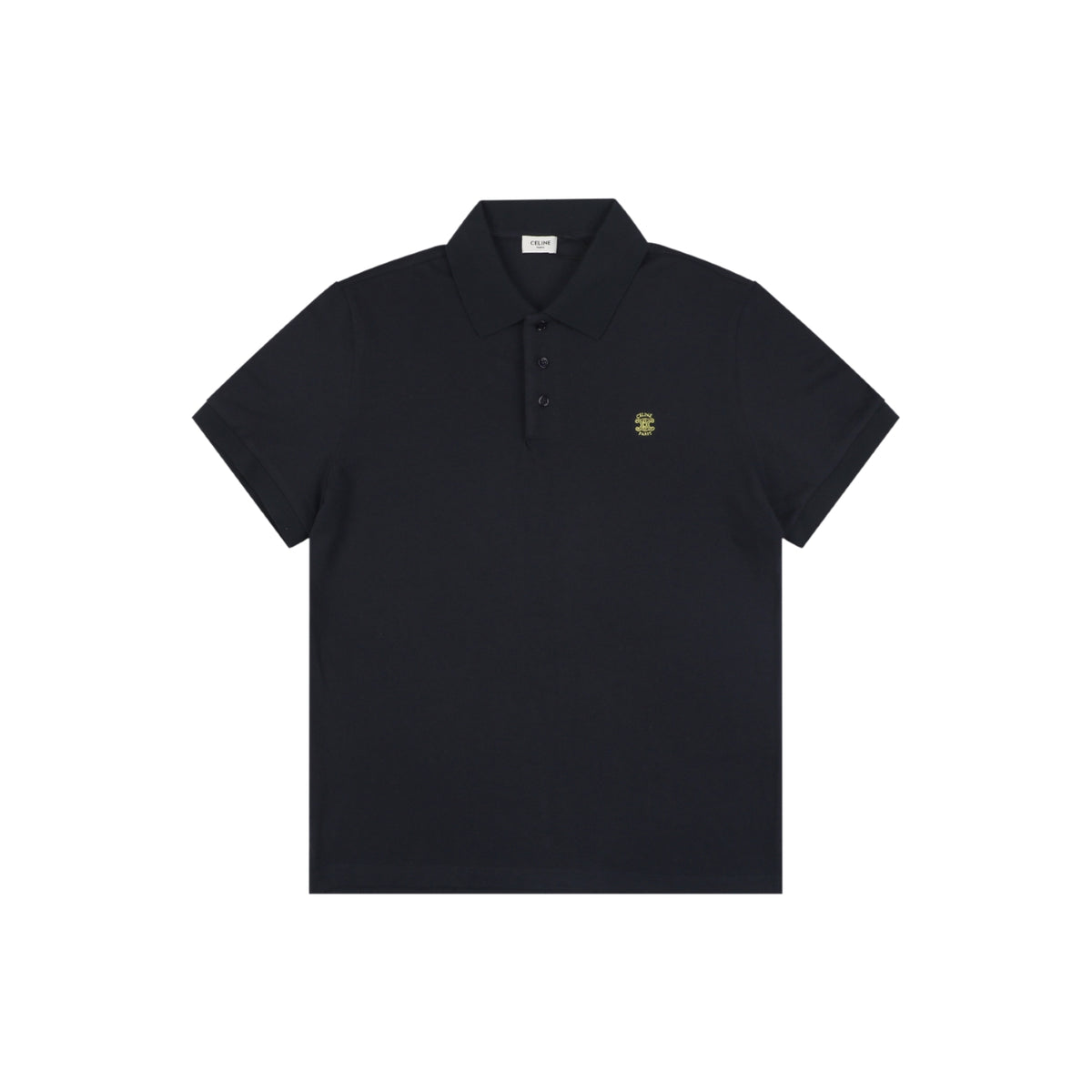 Celine Arc de Triomphe PARIS Embroidered Polo Shirt Black