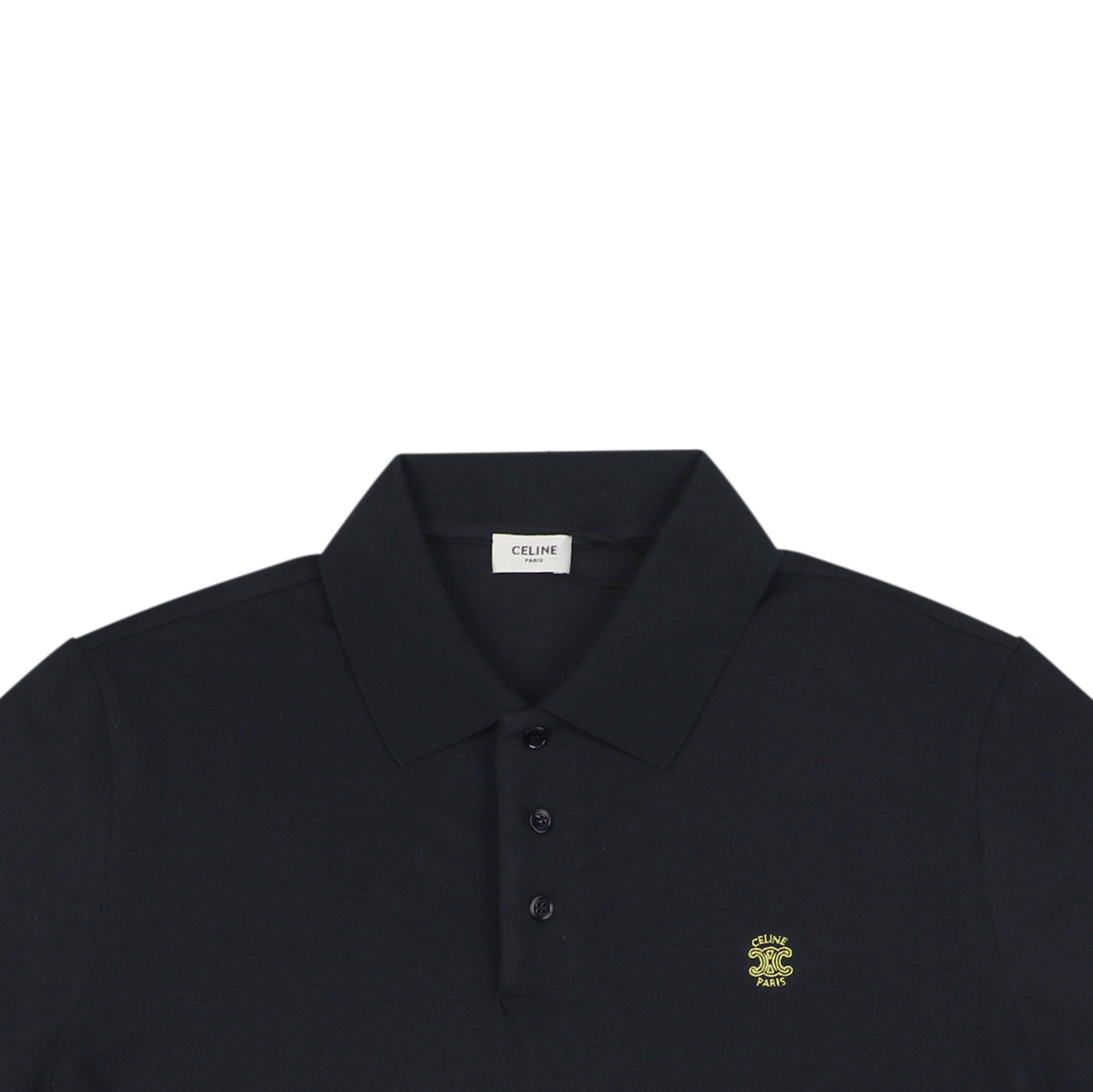 Celine Arc de Triomphe PARIS Embroidered Polo Shirt Black