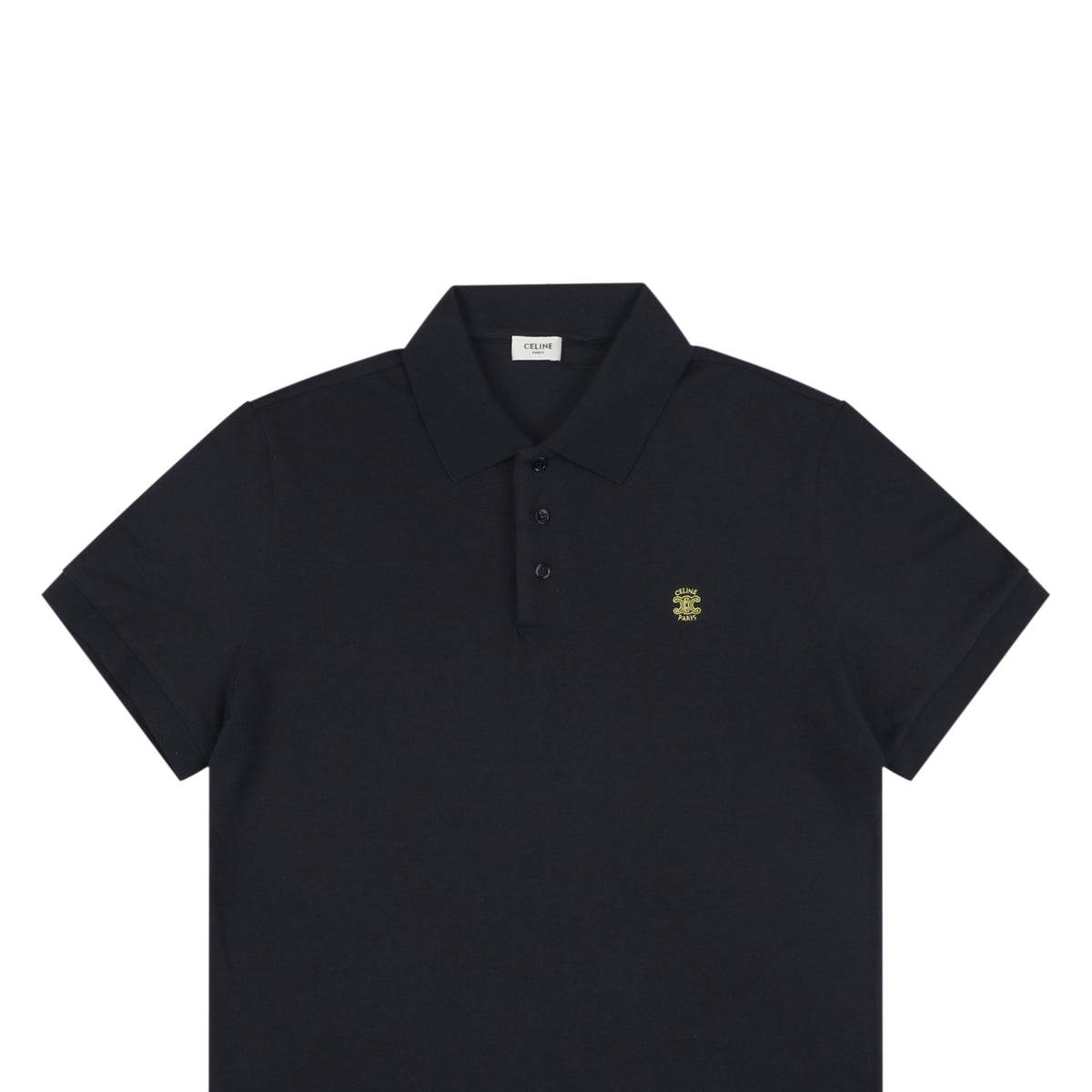 Celine Arc de Triomphe PARIS Embroidered Polo Shirt Black