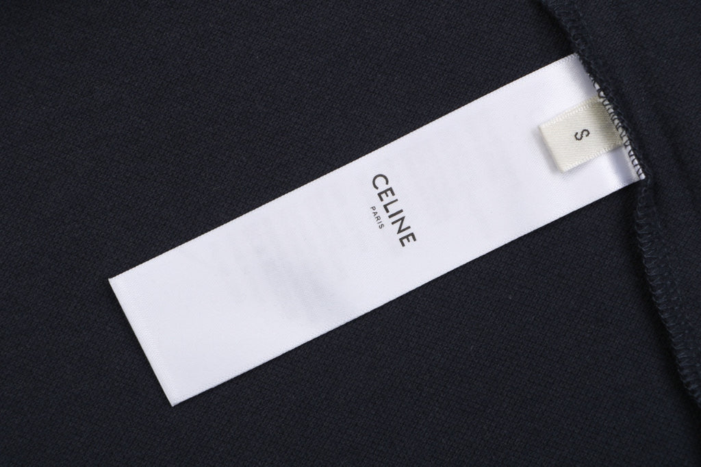 Celine Arc de Triomphe PARIS Embroidered Polo Shirt Black