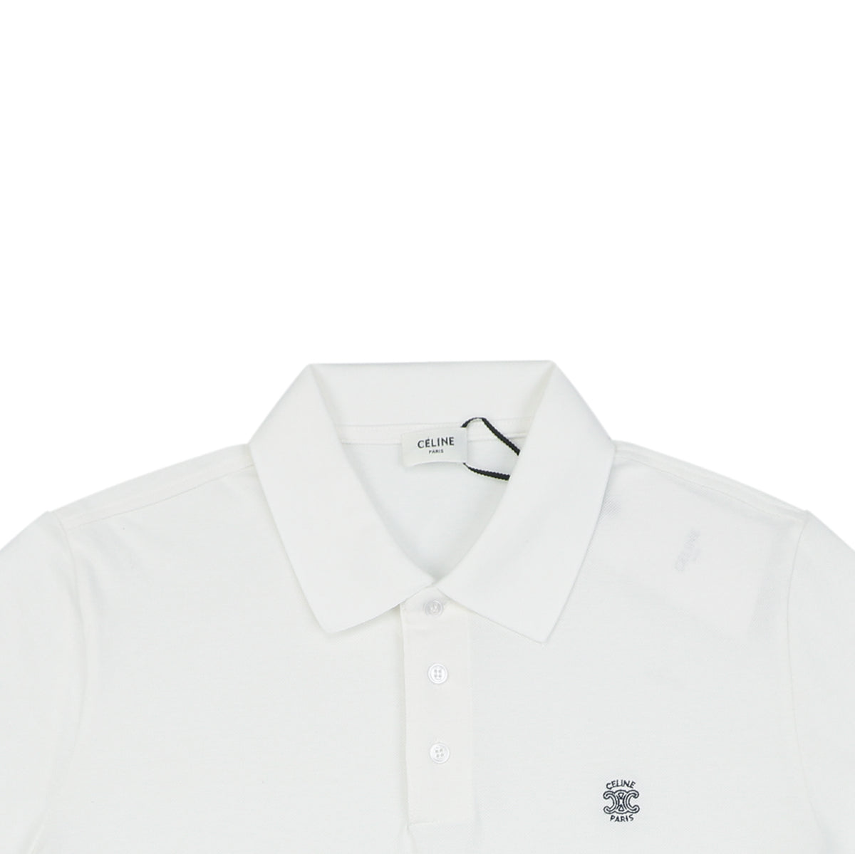 Celine Arc de Triomphe PARIS Embroidered Polo Shirt White