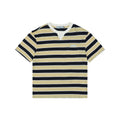 Prada Stripe Drop-Shoulder Short Sleeve Tee Yellow