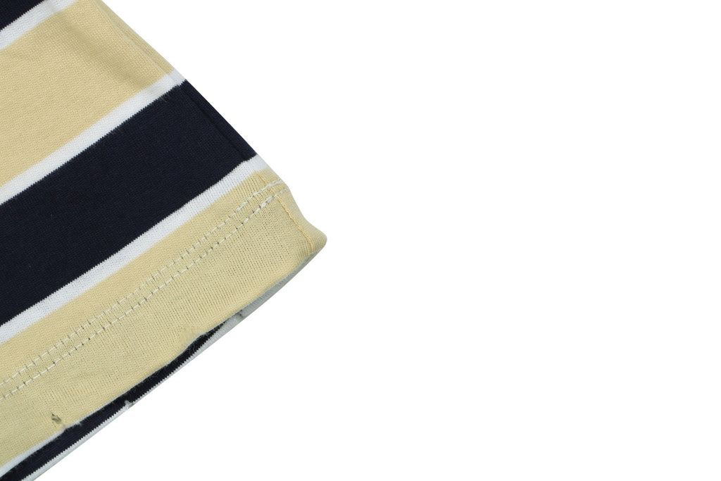 Prada Stripe Drop-Shoulder Short Sleeve Tee Yellow