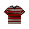 Prada Stripe Drop-Shoulder Short Sleeve Tee Red
