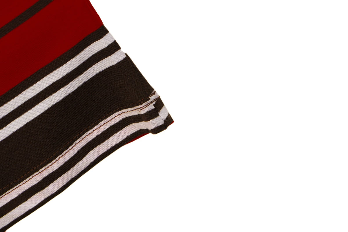 Prada Stripe Drop-Shoulder Short Sleeve Tee Red