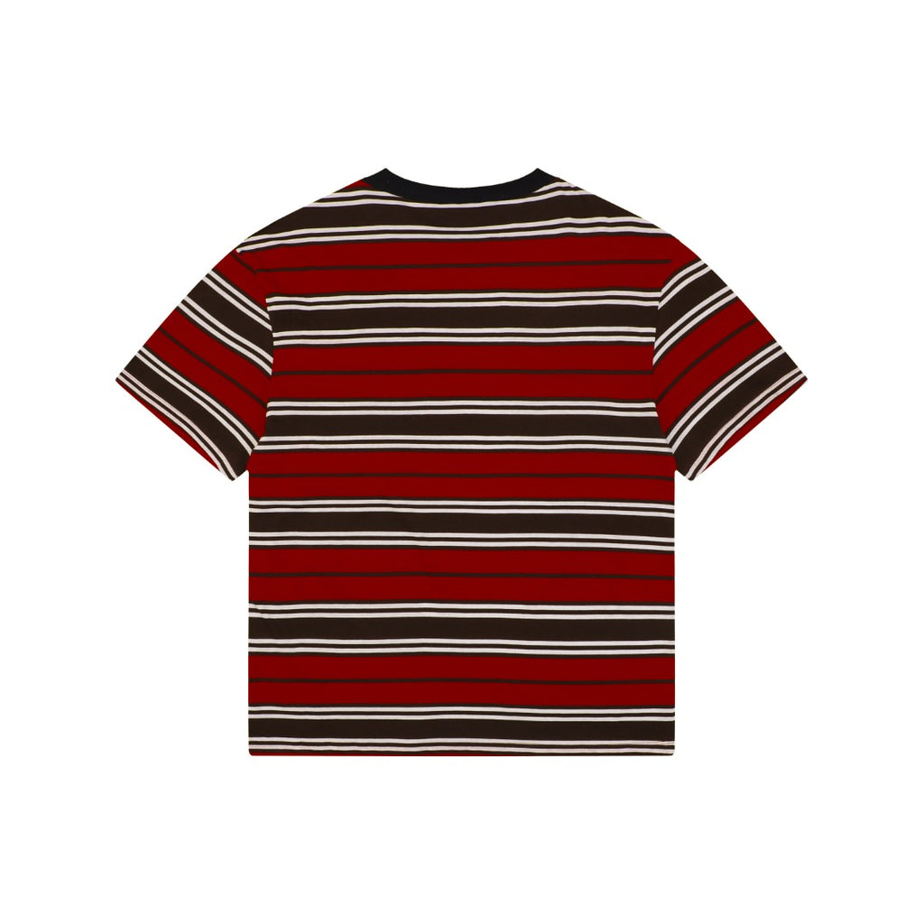 Prada Stripe Drop-Shoulder Short Sleeve Tee Red
