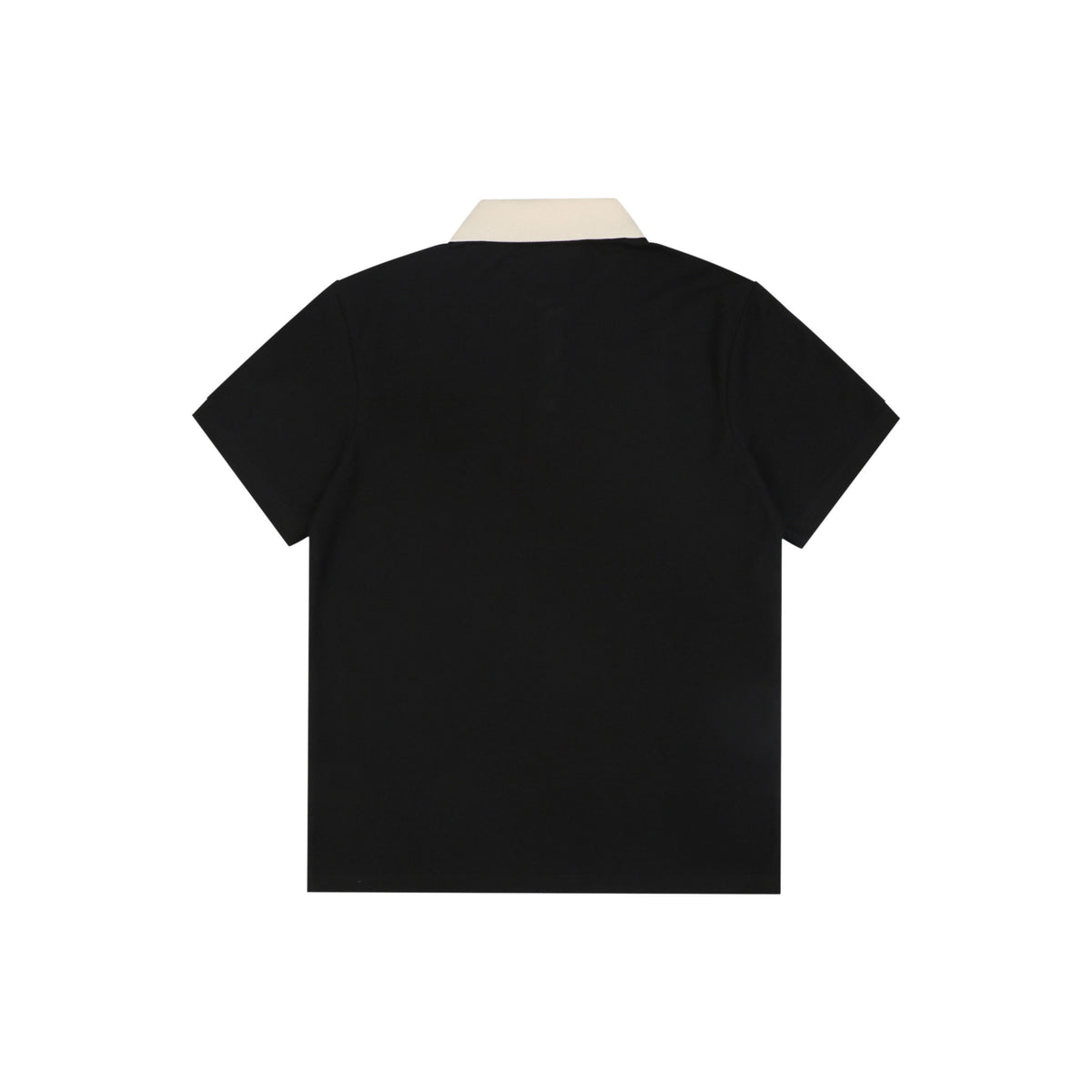 Moncler Signature Script Contrast Collar Polo Shirt Black