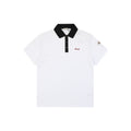 Moncler Signature Script Contrast Collar Polo Shirt White