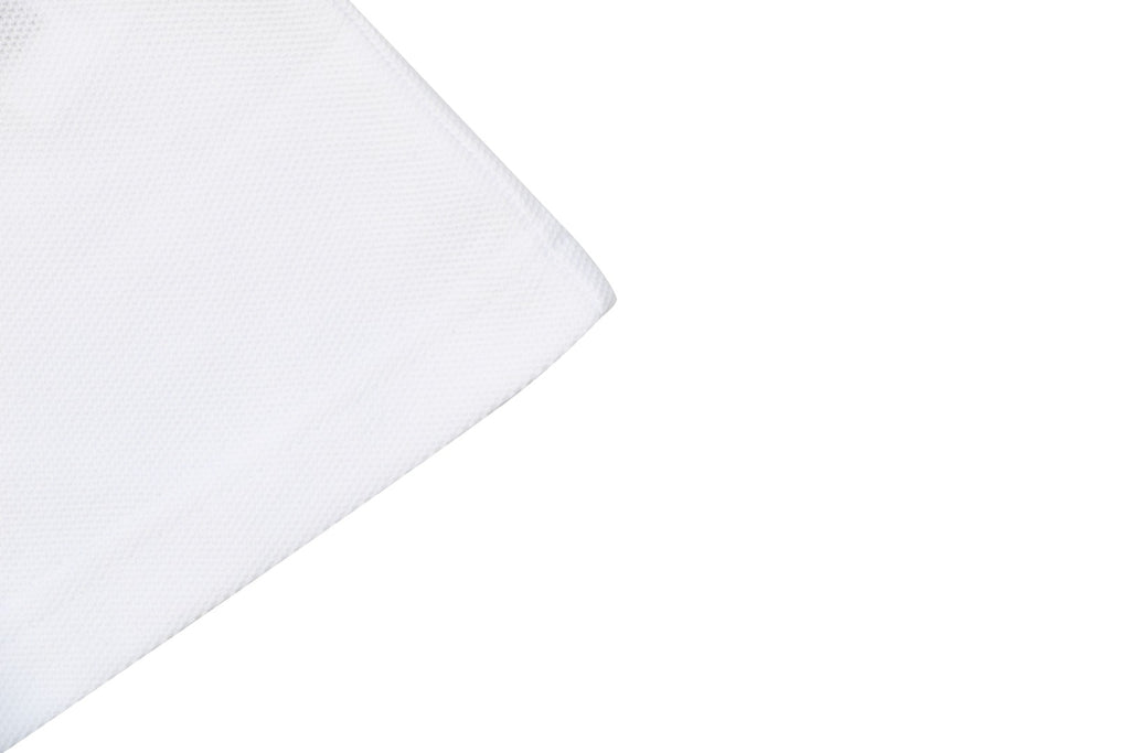 Moncler Signature Script Contrast Collar Polo Shirt White