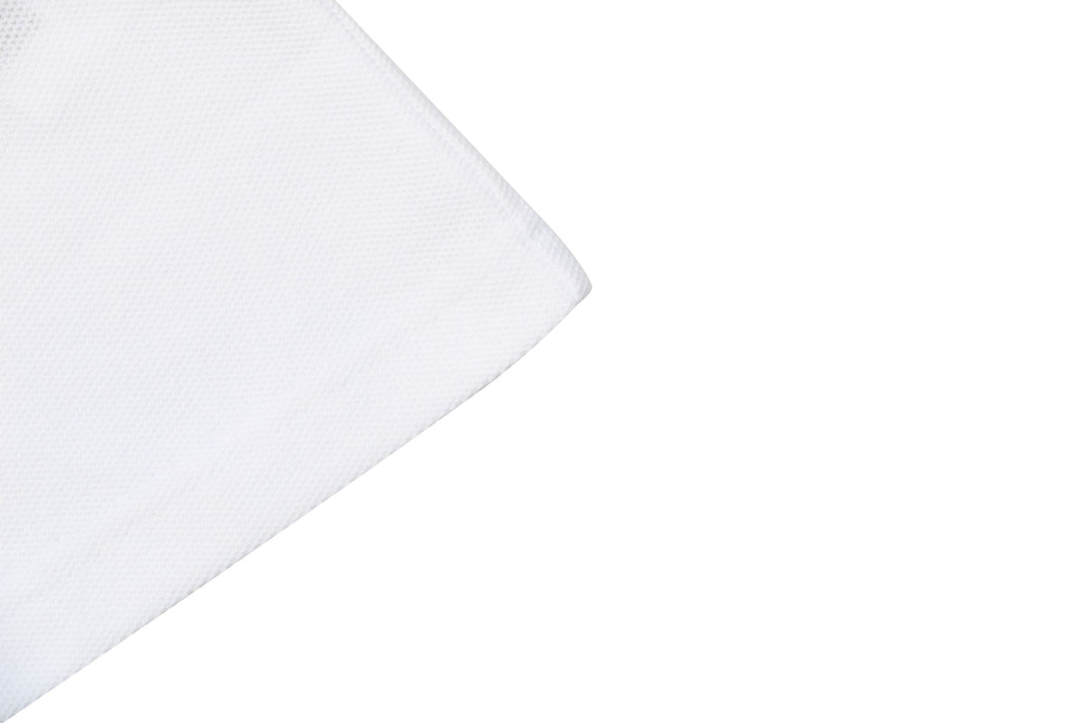 Moncler Signature Script Contrast Collar Polo Shirt White