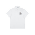 Burberry Chain Check Equestrian Knight Polo Shirt White