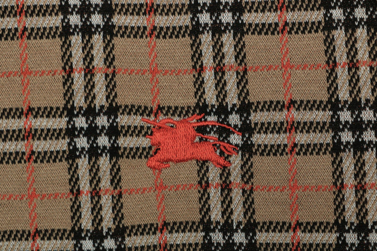 Burberry Mini Equestrian Knight Check Jacquard Polo Shirt Beige