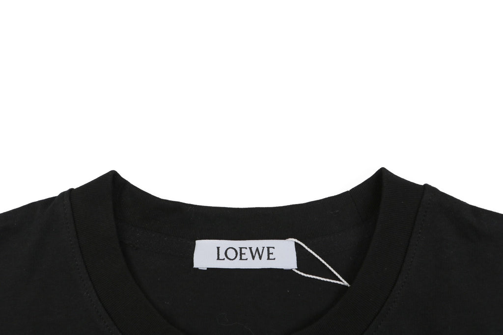 Loewe Anagram Bear Floral Print Short Sleeve Tee Black