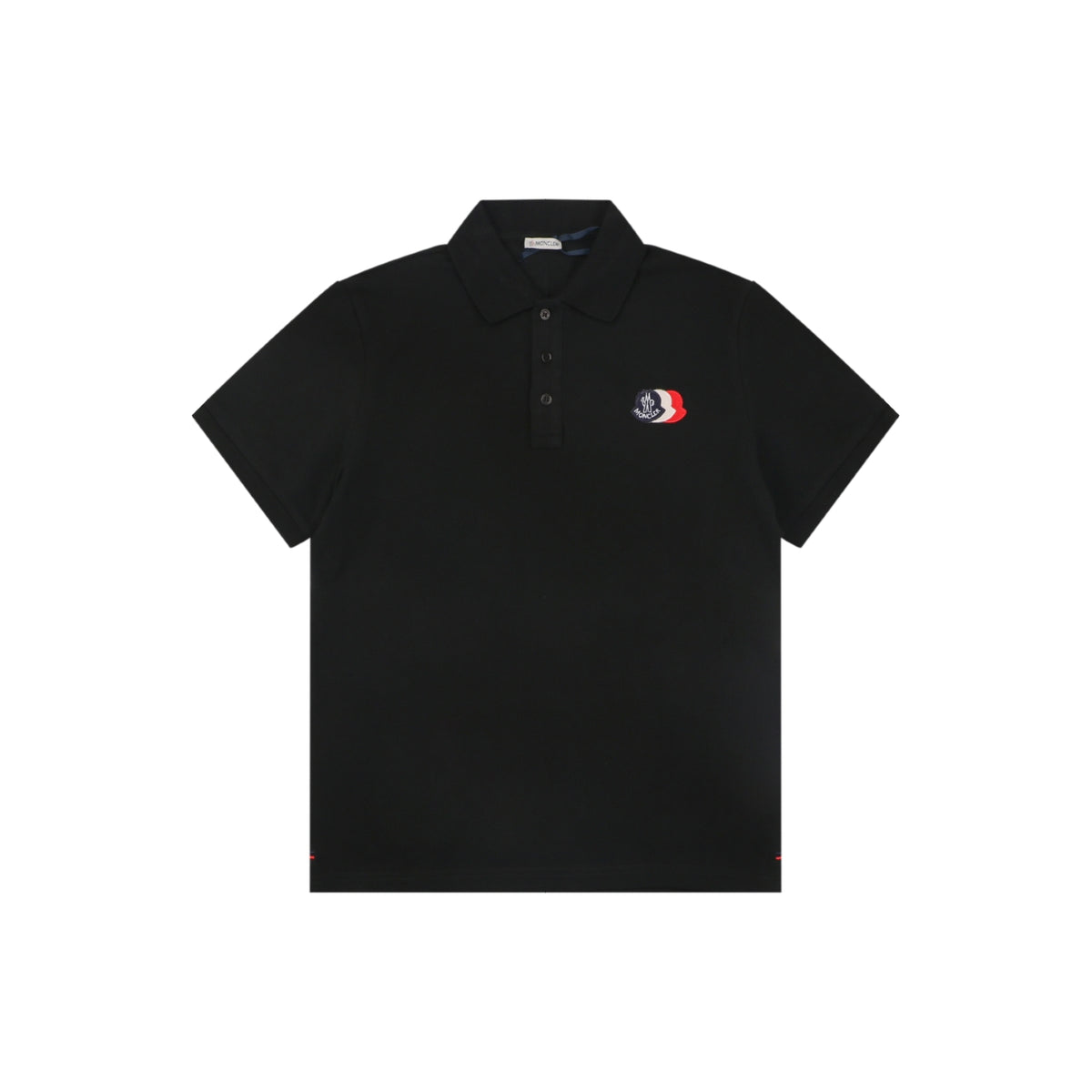 Moncler Tricolour M Badge Embroidered Polo Shirt Black
