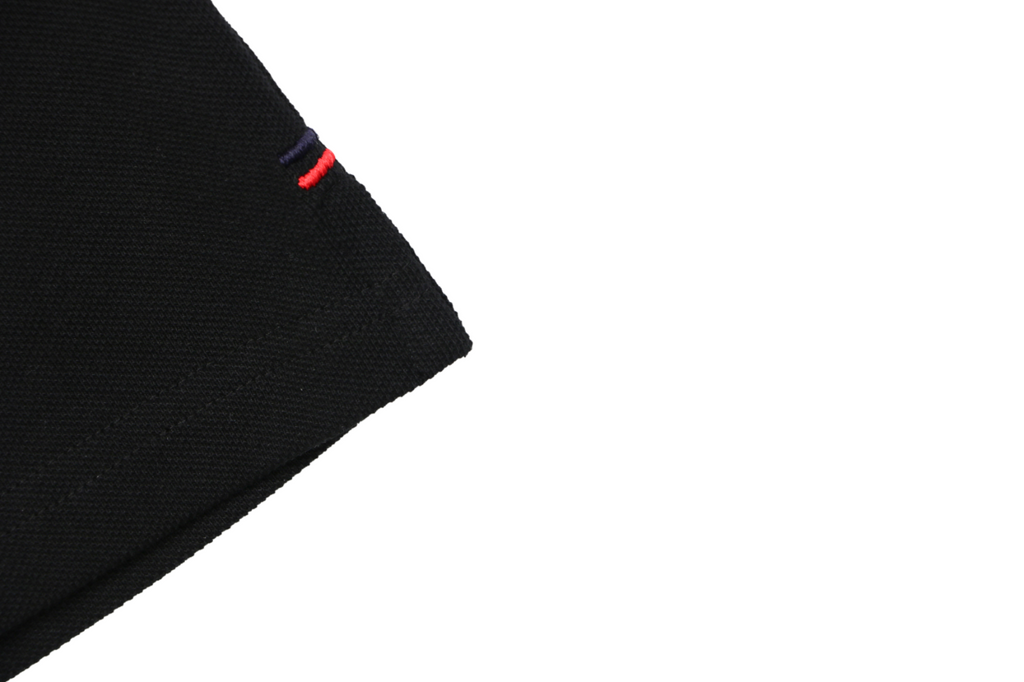 Moncler Tricolour M Badge Embroidered Polo Shirt Black