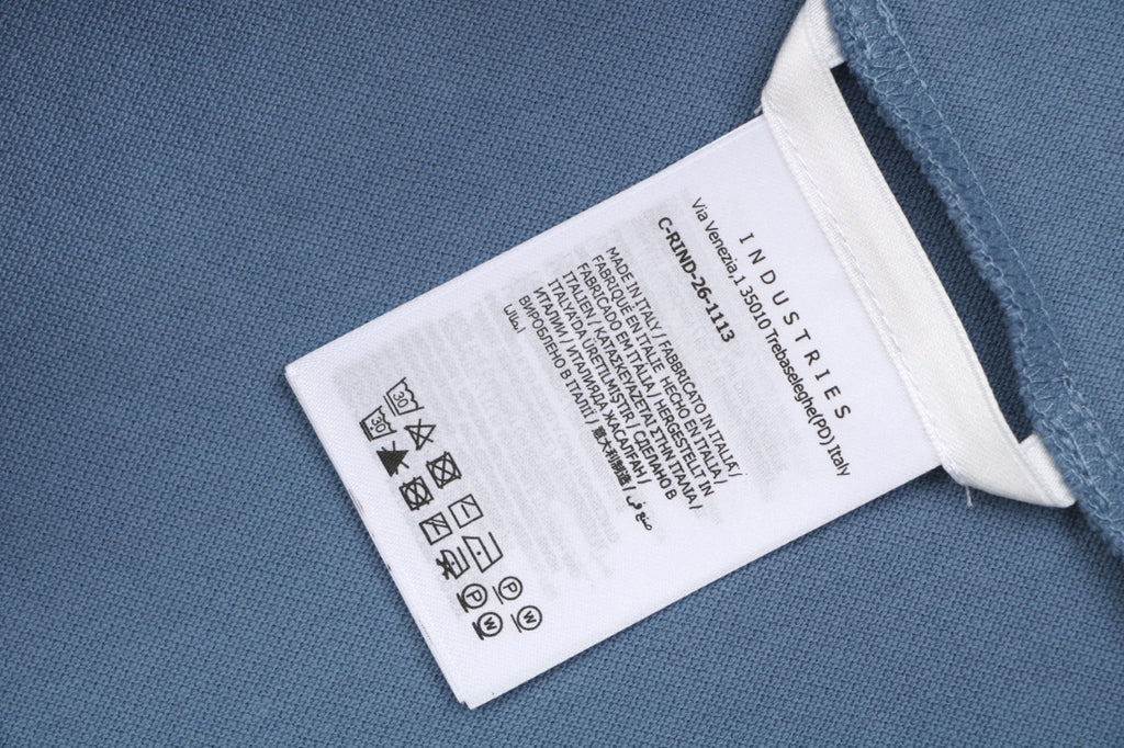 Moncler Tricolour M Badge Embroidered Polo Shirt Steel Blue