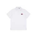 Moncler Tricolour M Badge Embroidered Polo Shirt White