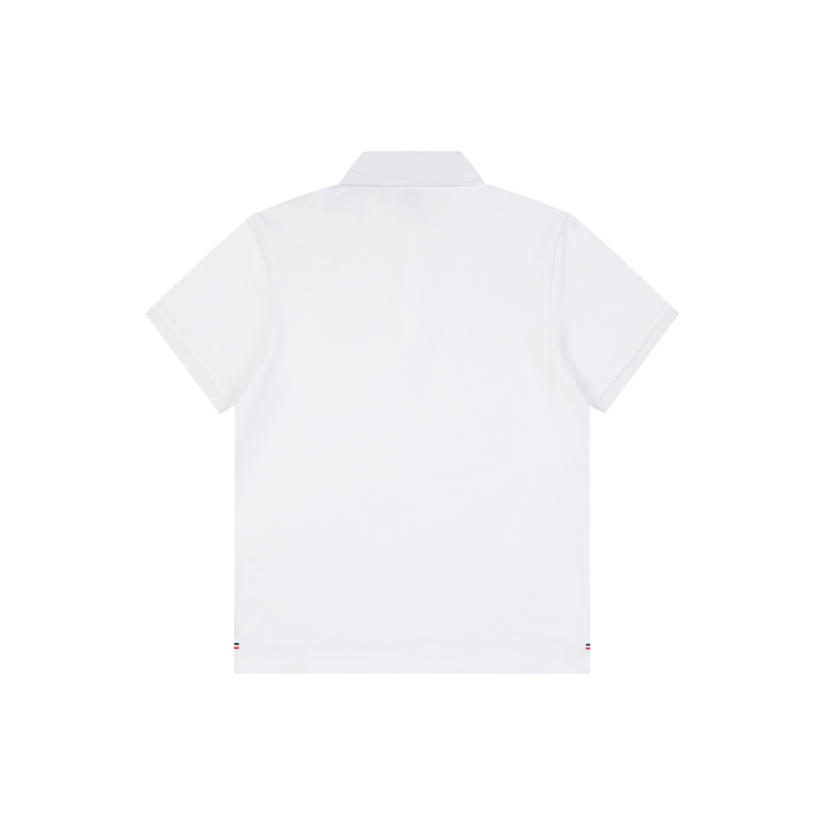 Moncler Tricolour M Badge Embroidered Polo Shirt White