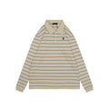 Prada Crest Stripe Long Sleeve Polo Shirt Khaki