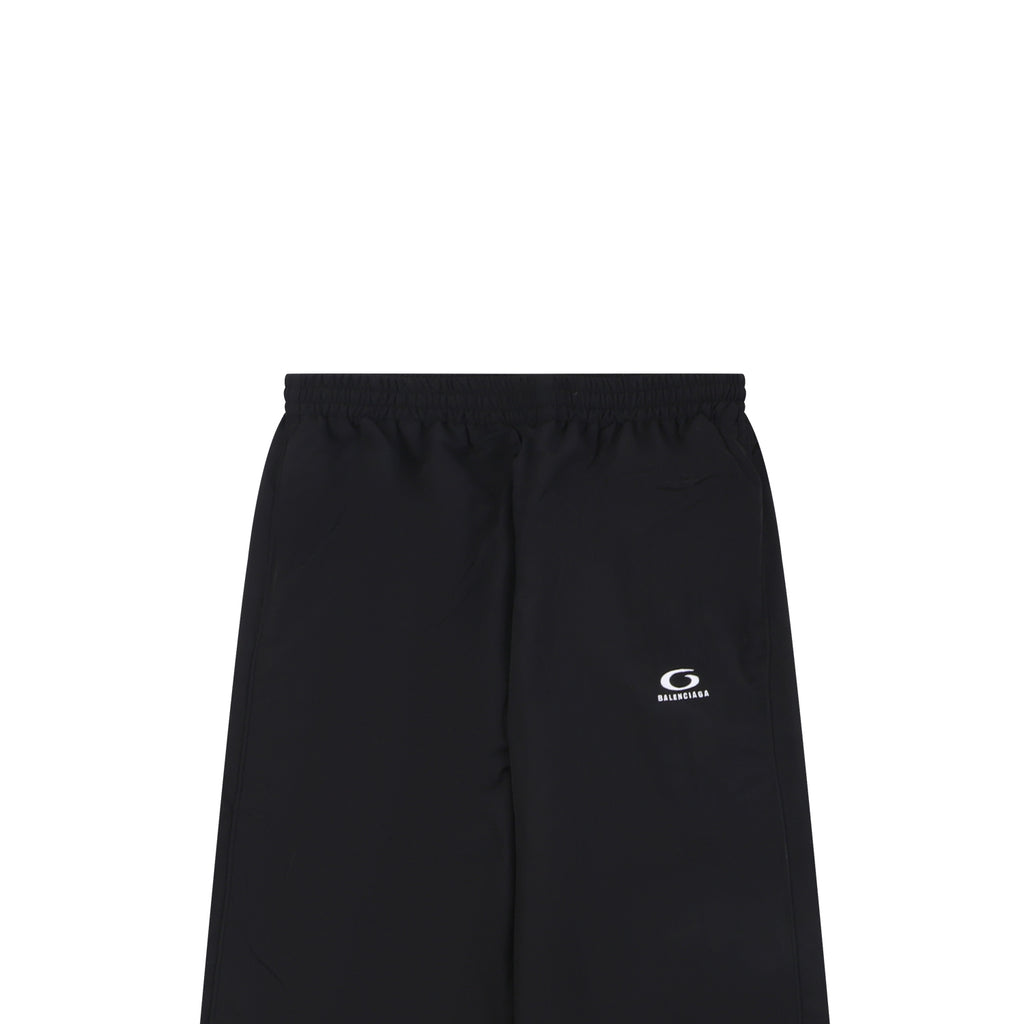 Balenciaga Ring Logo Woven Straight-Leg Trousers Black