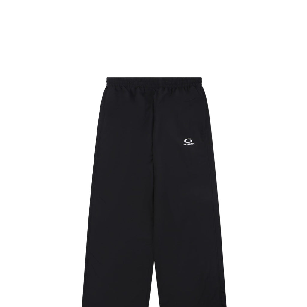 Balenciaga Ring Logo Woven Straight-Leg Trousers Black