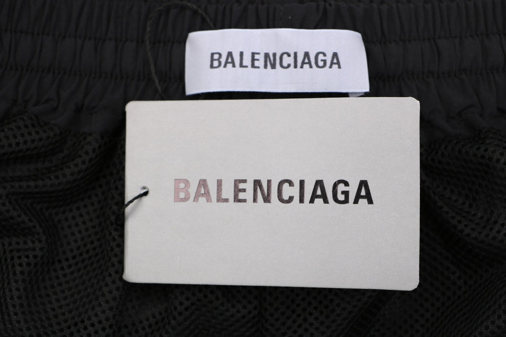 Balenciaga Ring Logo Woven Straight-Leg Trousers Black