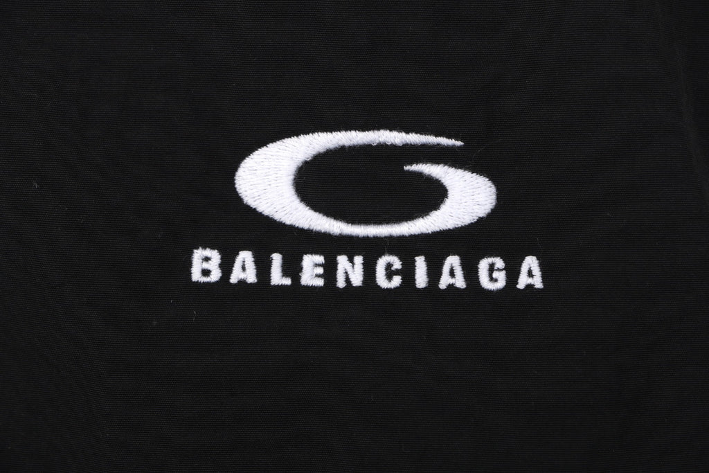 Balenciaga Ring Logo Woven Straight-Leg Trousers Black