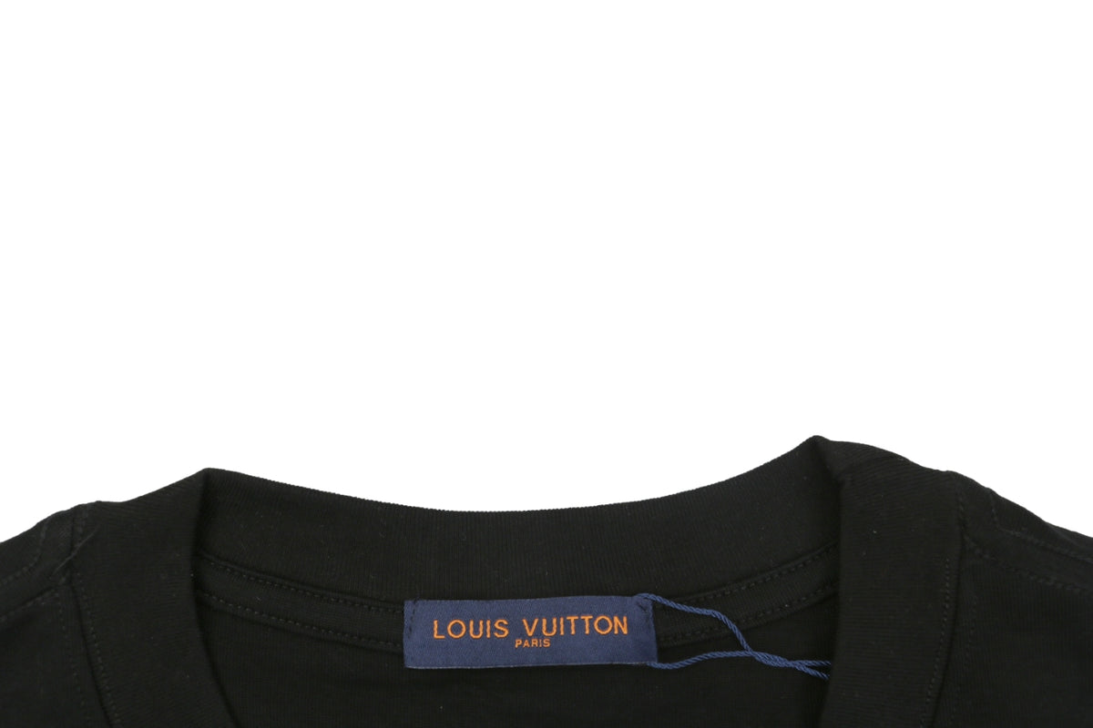 Louis Vuitton Multi-Row Logo Appliqué Short Sleeve Tee Black
