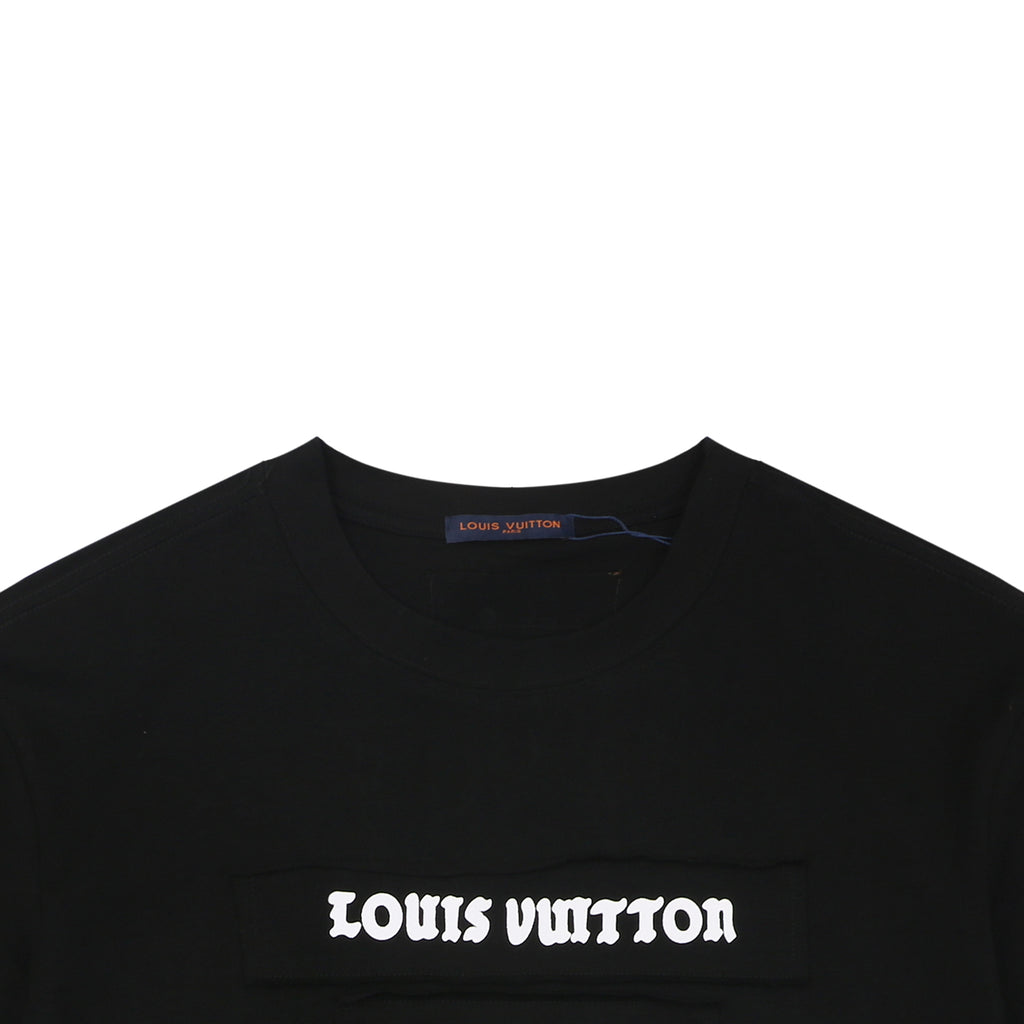 Louis Vuitton Multi-Row Logo Appliqué Short Sleeve Tee Black