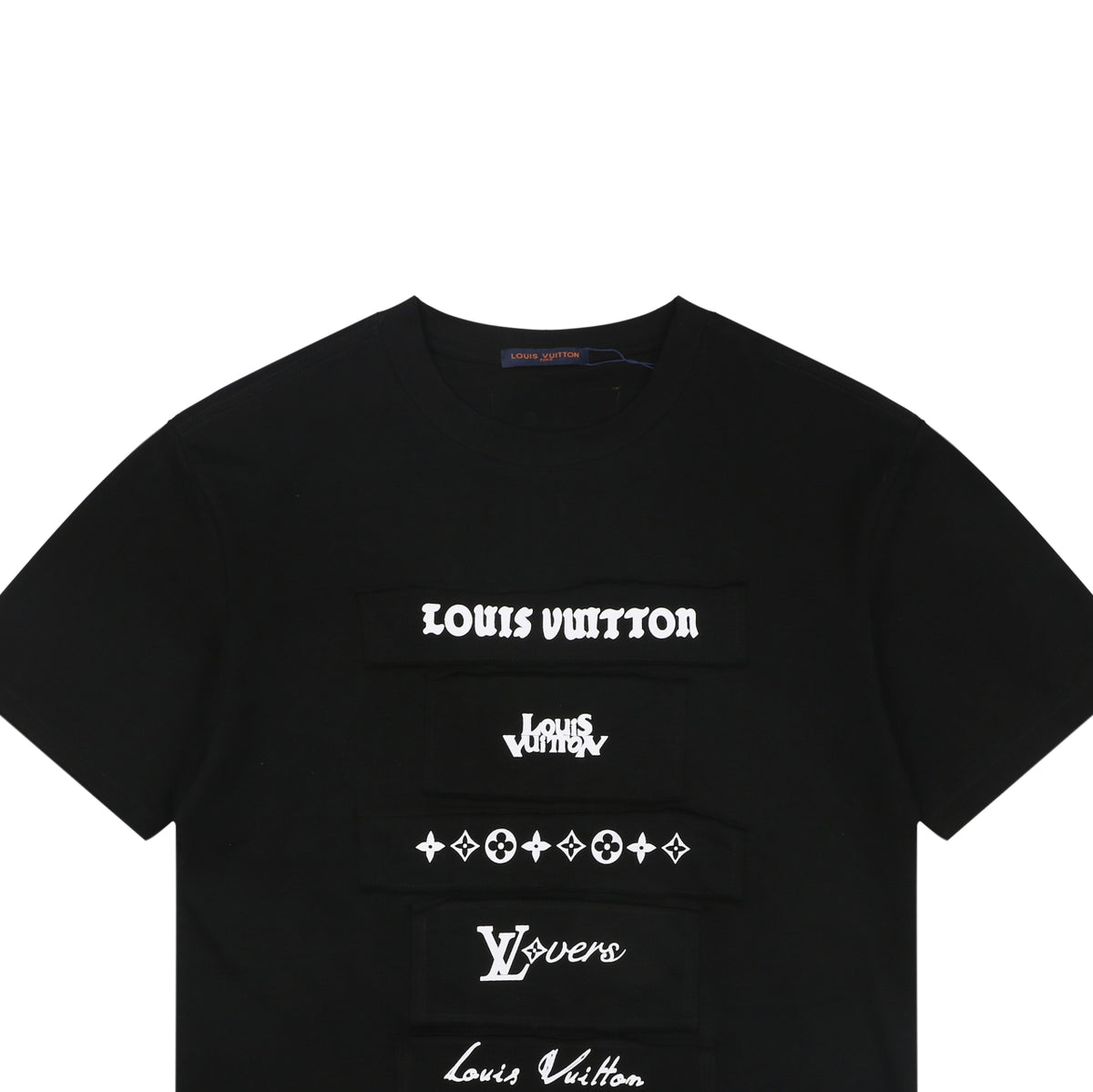 Louis Vuitton Multi-Row Logo Appliqué Short Sleeve Tee Black